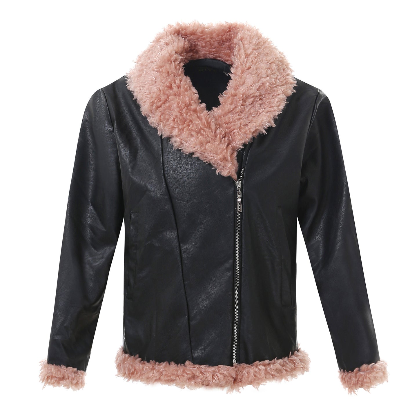 Imitation raccoon fur sheepskin leather jacket