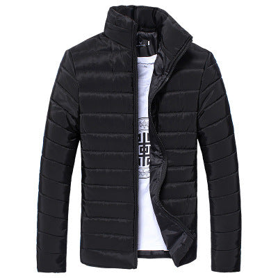 Chaquetas de hombre acolchadas de algodón con cuello alto y corte slim