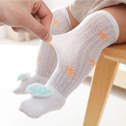 Baby Anti-Mosquito Socks Hollow Breathable Socks Knee Length Socks Summer Thin Baby Bow Mesh Boneless Loose for Baby