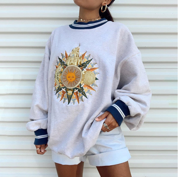 Round Neck Loose Long Sleeve Sweaters