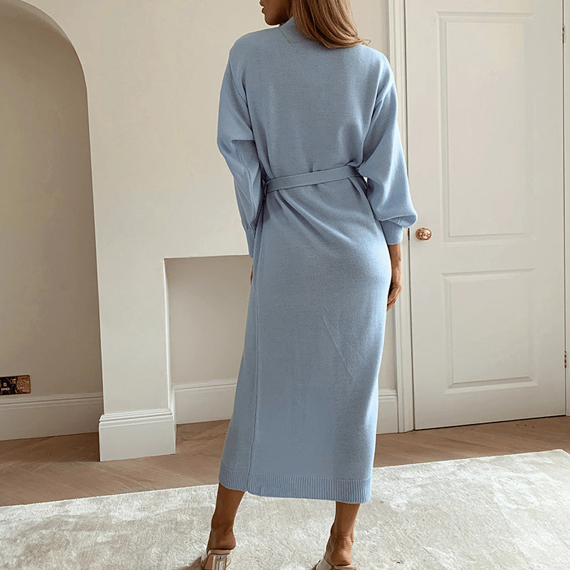 Women Long Knitted Sweater Dress Autumn