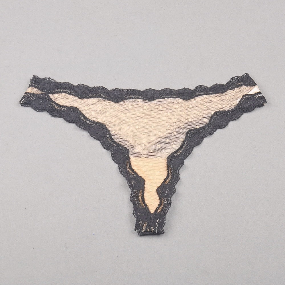 Lace Transparent Hollow Mesh Cotton Thongs