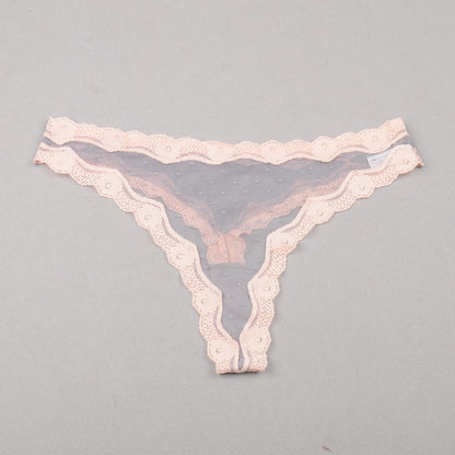 Lace Transparent Hollow Mesh Cotton Thongs