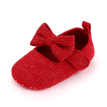 Bowknot Woolen Knit Baby Shoes