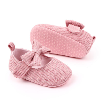 Bowknot Woolen Knit Baby Shoes