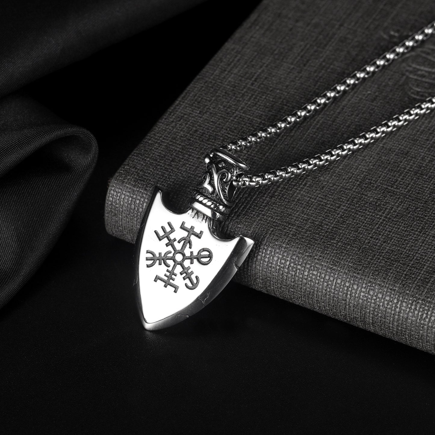 Stainless Steel Shield Men's Pendant