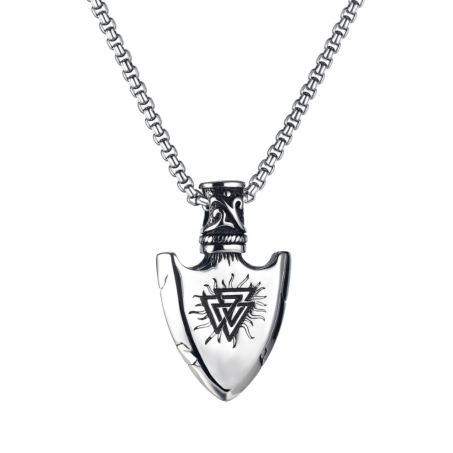 Stainless Steel Shield Men's Pendant