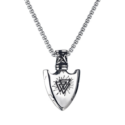 Stainless Steel Shield Men's Pendant