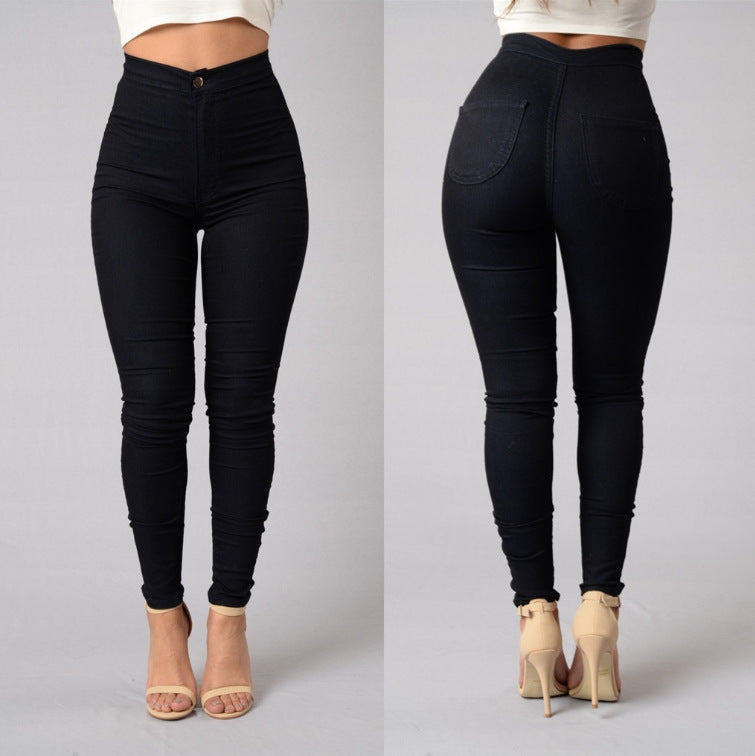 Thin waist stretch pencil pants