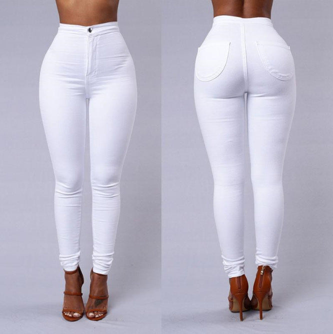 Thin waist stretch pencil pants