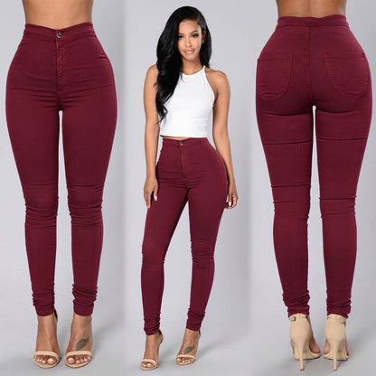 Thin waist stretch pencil pants