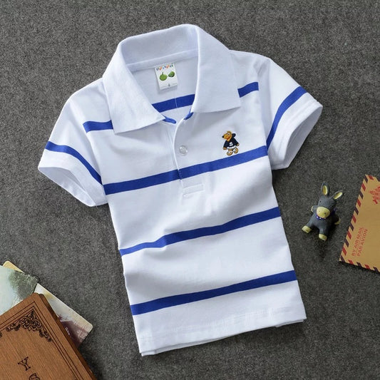 Poloshirts aus Baumwolle mit gestreiftem Revers