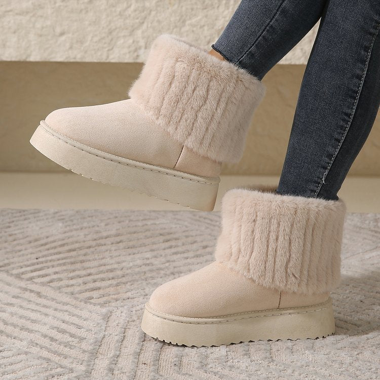 Thick-soled Plush Snow Boots Winter Warm