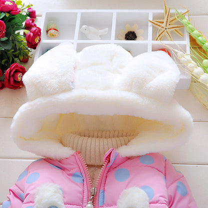 Girls' Bunny Polka Dot Padded Coat