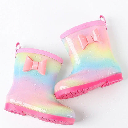 Mid-tube Rain Boots And Velvet Baby Boots