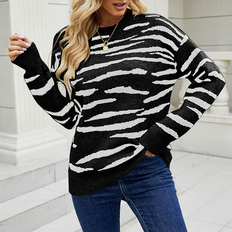 Tiger Pattern Color Matching Sweaters