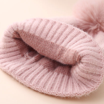 Baby Hat Double-layer Thickened Jacquard Heart