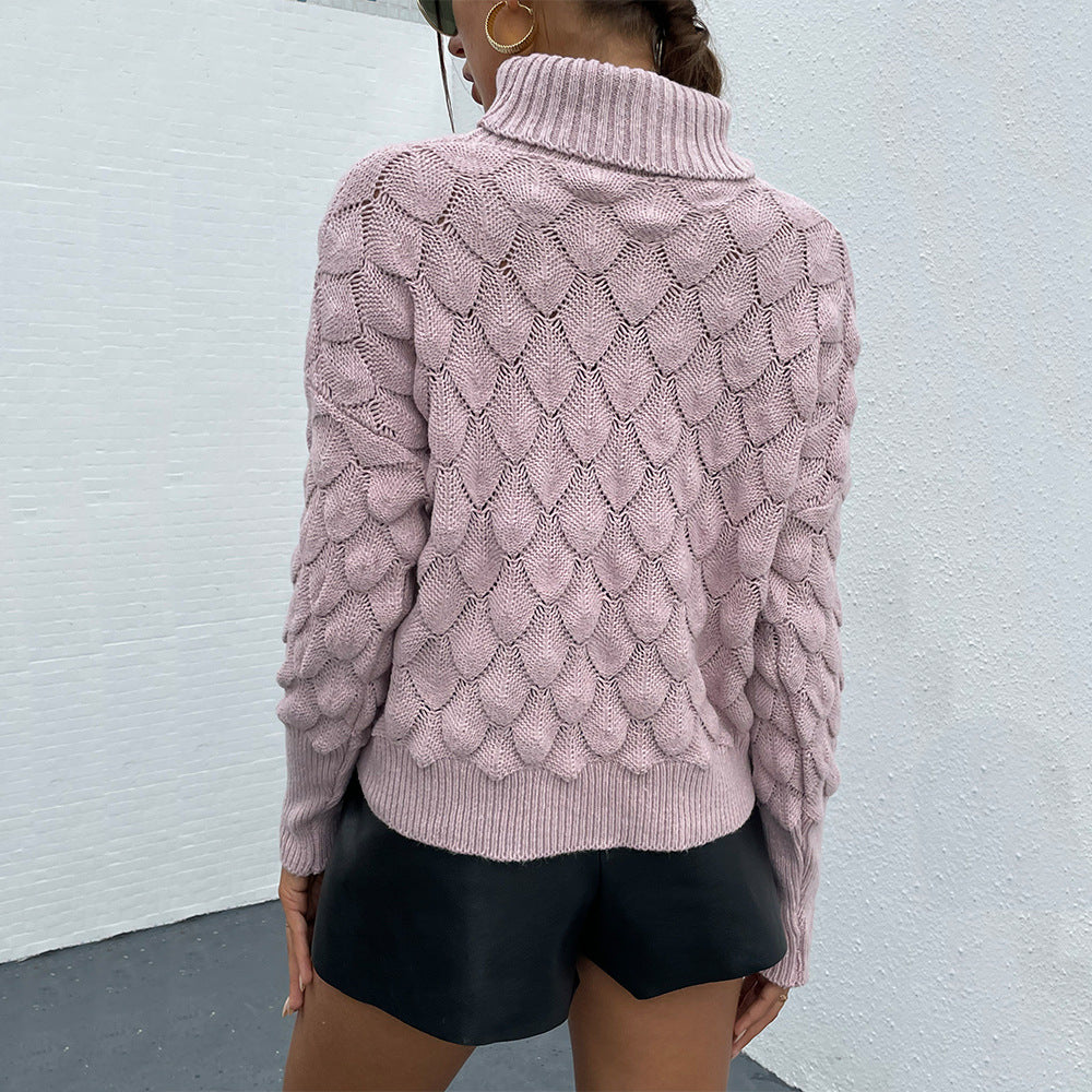 Turtleneck Pullover Rhombus Sweaters