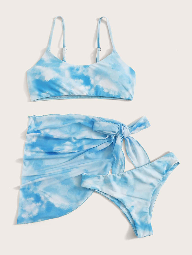 Bikini ladies split cloud color swimsuits