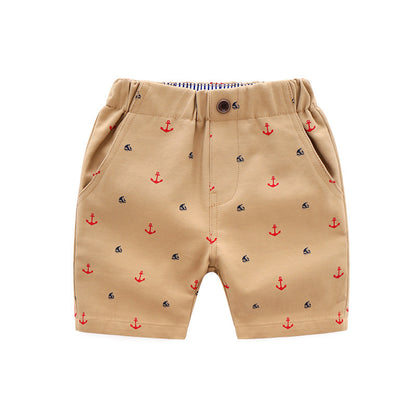 Shorts de playa informales con estampado de ancla