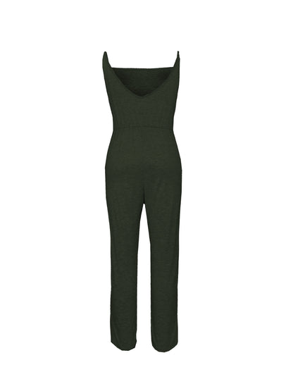 Lässiger rückenfreier Sling-Jumpsuit mit Schnürung