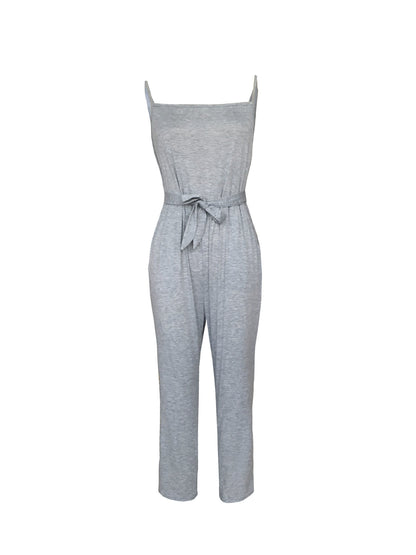 Lässiger rückenfreier Sling-Jumpsuit mit Schnürung