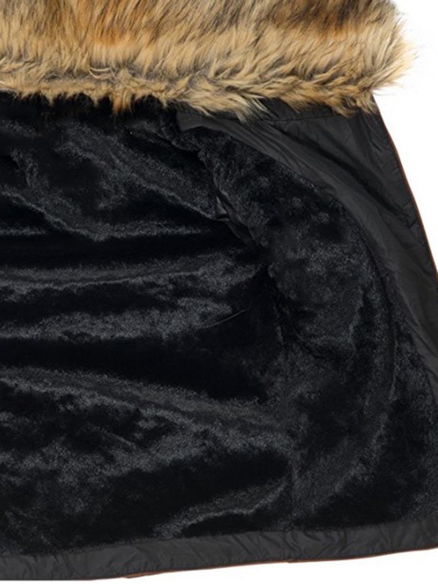 Fur collar zipper cotton jacket