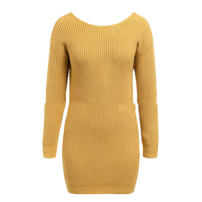 Sexy One-Shoulder Knitted Loose Sweater Dressers