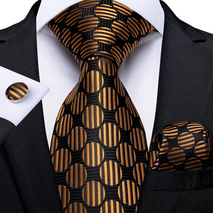 Neckties Luxury Black And Gold