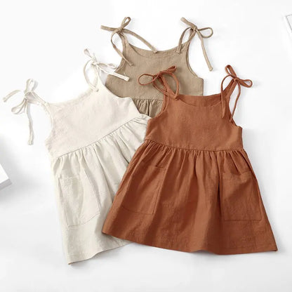 Sleeveless Cotton Toddler Girl Dresses