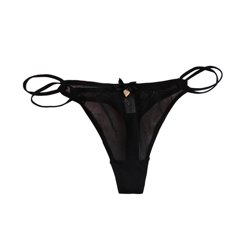 Mesh transparent thongs