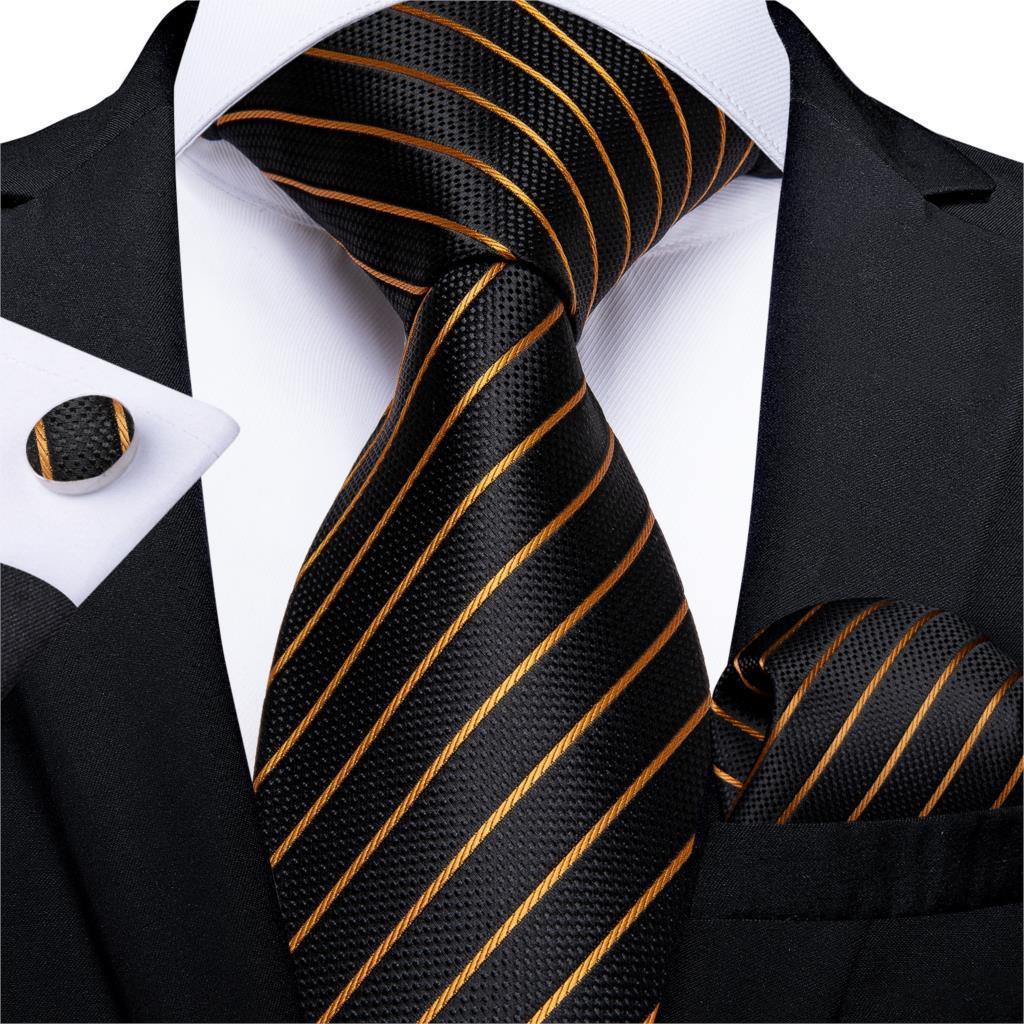 Neckties Luxury Black And Gold