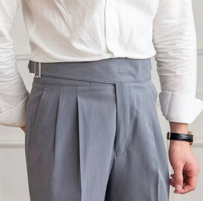 Skinny Casual Belt Design Suit Pants