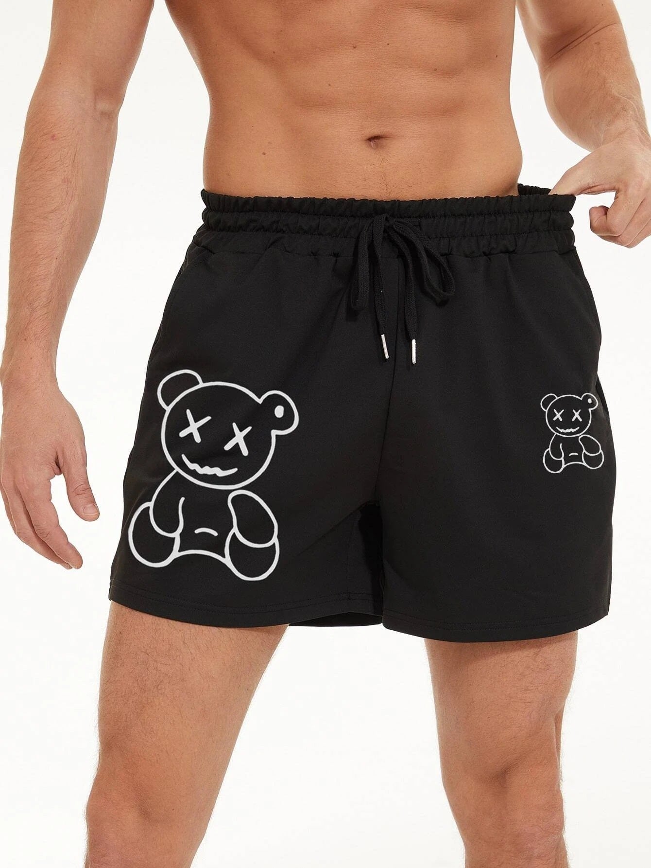 Cotton Printed Bear Shorts