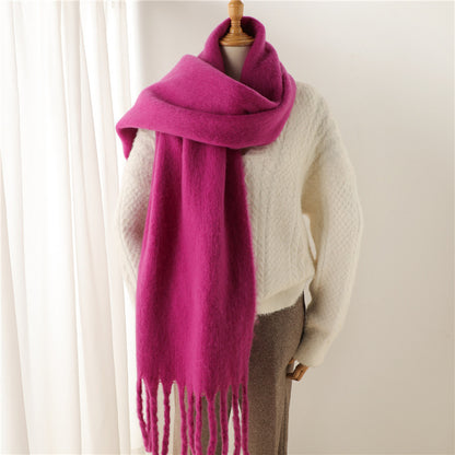 Mohair Pure Color Winter Warm Scarfs