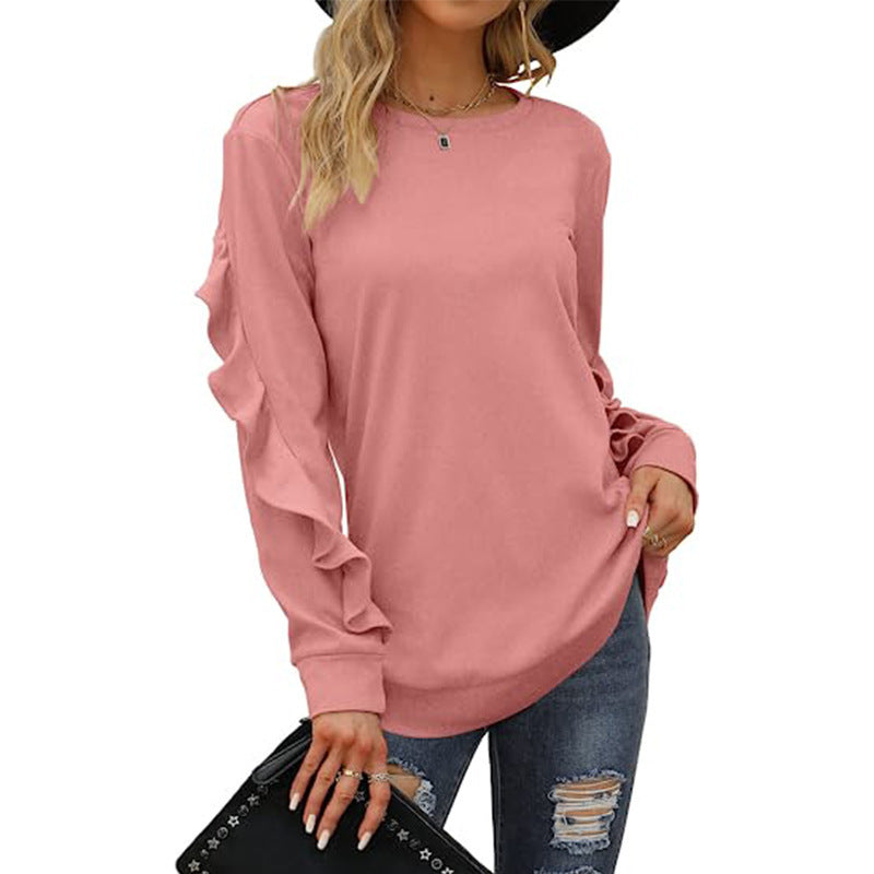 Pleated Long Sleeve Sweaters