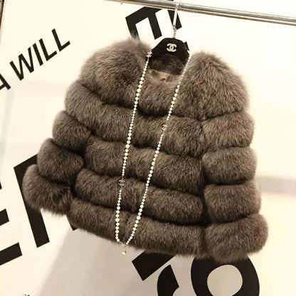 Mink fur coats elegant thick and warm