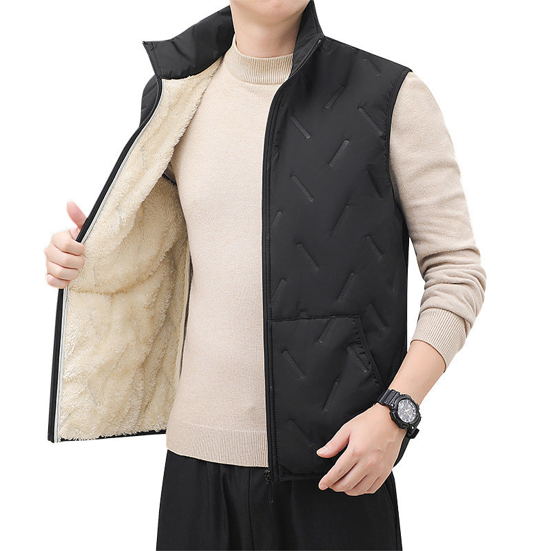 Collar Fleece-lined Thickened Lamb Wool Vests