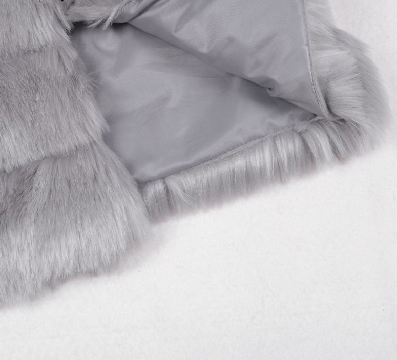 Faux furry slim mink jackets