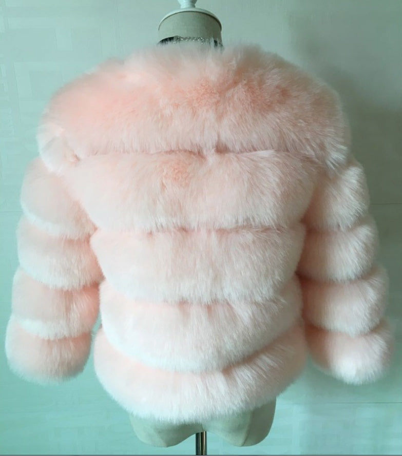 Faux furry slim mink jackets