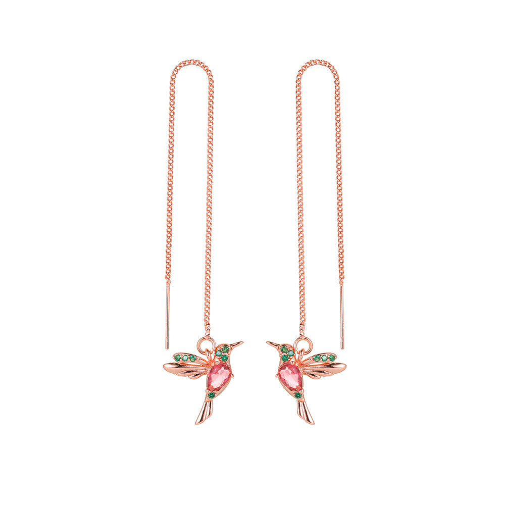 Colorful Long Bird Earrings