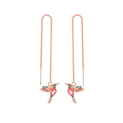 Colorful Long Bird Earrings