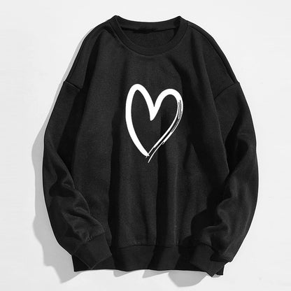 Printed Heart Trendy Sweater For Women