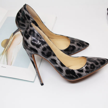 Animal Texture Pointed Toe High Heel Shoes