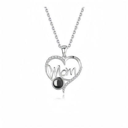 Love Heart-shaped Zircon Letter Peach Heart Mother's present