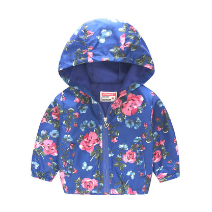 Hooded jackets with print pattern