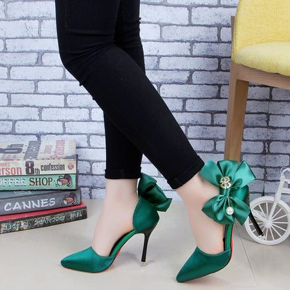 Fashionable bow ladies stiletto shoes