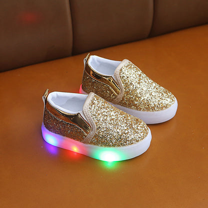 Sequined light children's shoes