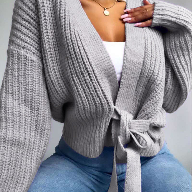 Knitted hollow sweater women