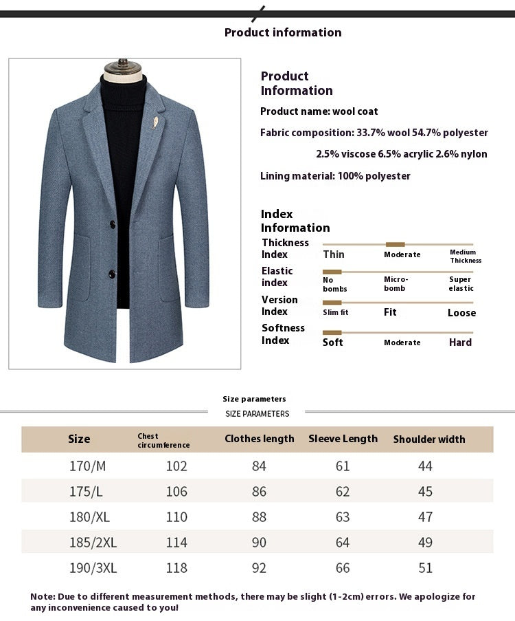 Lapel Herringbone Slim-fit Cashmere Coats